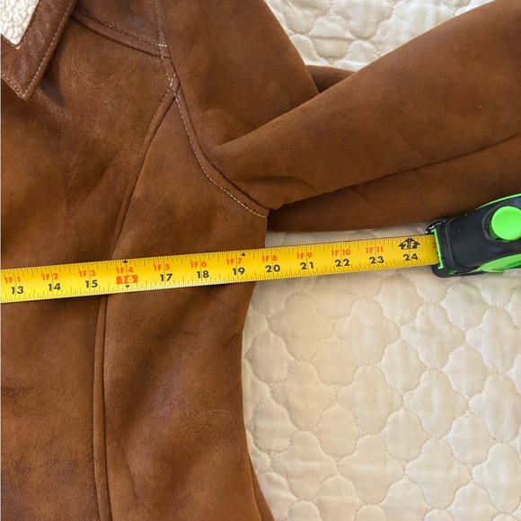 Sonoma Goods For Life Women’s Brown Suede Faux Fur Button Up Jacket Size L - Picture 4 of 6